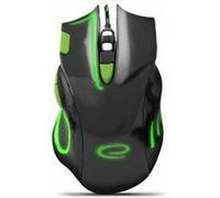 Esperanza MX401 HAWK - Souris - pour droitiers - optique - 7 boutons - filaire - USB - noir/vert