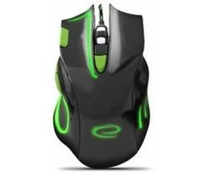 Esperanza MX401 HAWK - Souris - pour droitiers - optique - 7 boutons - filaire - USB - noir/vert Noir G