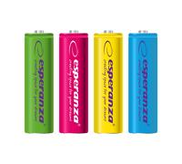 ESPERANZA RECHARGEABLE BATTERIES Ni-MH AA 2000MAH 4PCS. MIX OF COLORS