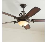 Casa Vieja Ventilateur plafond 142,2 cm – LED dimmable, télécommande, bronze/doré, pales en teck