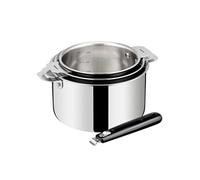 Lagostina Casseroles ESPERTA TRIPLY – Lot de 3 pièces, poignée amovible, aluminium et inox