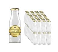 Espirito Rebelde 100 Bouteilles en Verre Vides de 250 ml avec Couvercle - Bouteilles en verre pour jus, lait, barbecue, sauces - Idéales pour pique-niques, mariages et fêtes