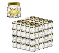 Espirito Rebelde 100x Petit Pot de Miel Hexagonal avec Couvercle 45ml - Idéal pour la Conservation de Miel, Confiture, Épices, Yaourt