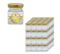 Espirito Rebelde 100x Pot en Verre Carré pour Épices 50ml avec Couvercle - Bocaux Rangement Cuisine - Épices, Confiture, Yaourt