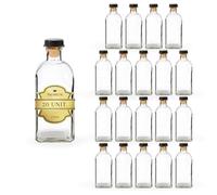 Espirito Rebelde 20 Bouteilles en Verre 250ml avec Bouchon Encapsulé Noir | Boissons Spiritueuses : Rhum, Whiskey, Liqueurs | Élégance en Verre pour Souvenirs, Cocktails