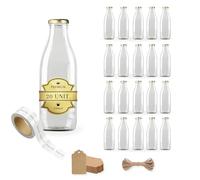 Espirito Rebelde 20 Bouteilles en Verre Vides de 1000 ml avec fil, étiquettes kraft et Étiquette Personnalisable - Bouteilles en verre pour jus, lait, barbecue, sauces -Mariages