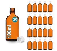 Espirito Rebelde 20 Flacons Ambrés 100 ml avec Bouchon Compte-Gouttes | Huiles Essentielles, Cosmétiques, Médicaments, Solution Saline | Aromathérapie