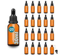 Espirito Rebelde 20 Flacons Ambrés 30 ml avec Pipette en Verre | Huiles Essentielles, Cosmétiques, Médicaments, Solution Saline | Aromathérapie