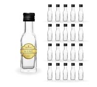 Espirito Rebelde 20 Mini Bouteilles en Verre 20ml avec Bouchon a Vis Noir | Mignonnettes Alcool 2cl, Petites Fioles Échantillons | Idéal pour Cadeaux, Mariages