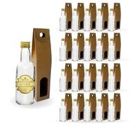 Espirito Rebelde 20 Mini Bouteilles en Verre 40ml avec Bouchon a Vis Doré + Boîte | Mignonnettes Alcool 4cl, Petites Fioles Échantillons | Idéal pour Cadeaux, Mariages