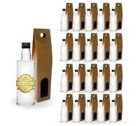 Espirito Rebelde 20 Mini Bouteilles en Verre 40ml avec Bouchon a Vis Noir + Boîte | Mignonnettes Alcool 4cl, Petites Fioles Échantillons | Idéal pour Cadeaux, Mariages
