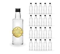Espirito Rebelde 20 Mini Bouteilles en Verre 40ml avec Bouchon a Vis Noir | Mignonnettes Alcool 4cl, Petites Fioles Échantillons | Idéal pour Cadeaux, Mariages