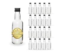 Espirito Rebelde 20 Mini Bouteilles en Verre 40ml avec Bouchon a Vis Noir | Mignonnettes Alcool 4cl, Petites Fioles Échantillons | Idéal pour Cadeaux, Mariages