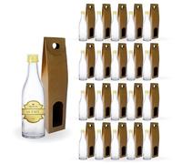 Espirito Rebelde 20 Mini Bouteilles en Verre 50 ml avec Bouchon à Vis Doré + Boîte | Mini Flacons d'Alcool 5 cl, Petites Fioles d'Échantillons | Cadeaux, Mariages