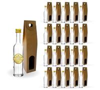 Espirito Rebelde 20 Mini Bouteilles en Verre 50 ml avec Bouchon à Vis Doré + Boîte | Mini Flacons d'Alcool, Petites Fioles d'Échantillons | Cadeaux, Mariages
