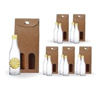 Espirito Rebelde 20 Mini Bouteilles en Verre 50 ml avec Bouchon à Vis Doré + Boîte pour 2 Bouteilles | Mini Flacons d'Alcool 5 cl, Petites Fioles d'Échantillons | Cadeaux, Mariages