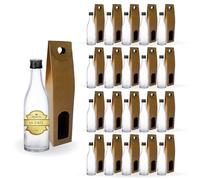 Espirito Rebelde 20 Mini Bouteilles en Verre 50 ml avec Bouchon à Vis Noir + Boîte | Mini Flacons d'Alcool 5 cl, Petites Fioles d'Échantillons | Cadeaux, Mariages