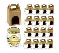 Espirito Rebelde 20 Pots de Yaourt en Verre avec Couvercles 212 ml + Boîte | Pots de Yaourt, Petits Pots de Conservation pour Bébé, Verres à Dessert