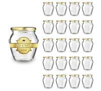 Espirito Rebelde 20 Pots de Yaourt en Verre avec Couvercles 212 ml - Pots de Yaourt, Petits Pots de Conservation pour Bébé, Verres à Dessert avec Couvercle
