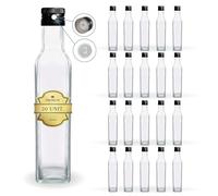 Espirito Rebelde 20x Bouteilles en Verre 500ml avec Bouchon a Vis Noir avec Bec Verseur - Huile d'Olive, Vinaigre, Alcool - Huilier en Verre