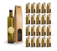 Espirito Rebelde 20x Bouteilles en Verre Foncé 500ml avec Bouchon a Vis Noir + 20 Boîtes - Huile d'Olive, Vinaigre, Alcool, Sauces - Huilier