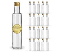 Espirito Rebelde 20x Bouteilles en Verre Foncé 750ml avec Bouchon a Vis Doré - Huile d'Olive, Vinaigre, Alcool - Huilier en Verre