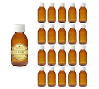 Espirito Rebelde 20x Flacon Vide en Verre Ambré de 100 ml avec Couvercle en Plastique - Flacon pour Huiles Essentielles, Cosmétiques, Produits de Laboratoire, Médicaments - Aromathérapie