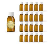 Espirito Rebelde 20x Flacon Vide en Verre Ambré de 60 ml avec Couvercle en Plastique - Flacon pour Huiles Essentielles
