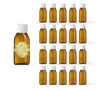 Espirito Rebelde 20x Flacon Vide en Verre Ambré de 60 ml avec Couvercle en Plastique - Flacon pour Huiles Essentielles, Cosmétiques, Produits de Laboratoire, Médicaments - Aromathérapie
