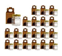 Espirito Rebelde 20x Petit Pot de Miel Hexagonal avec Couvercle 45ml + 20x Boîte Kraft pour 1 Pot - Idéal pour la Conservation de Miel, Confiture, Épices, Yaourt