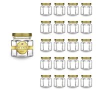 Espirito Rebelde 20x Petit Pot de Miel Hexagonal avec Couvercle 45ml - Idéal pour la Conservation de Miel, Confiture, Épices, Yaourt