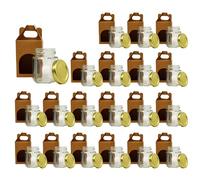 Espirito Rebelde 20x Petit Pot de Miel Hexagonal avec Couvercle 80ml + 20x Boîte Kraft pour 1 Pot - Idéal pour la Conservation de Miel, Confiture, Épices, Yaourt