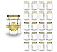 Espirito Rebelde 20x Pot de Miel Hexagonal avec Couvercle 180ml - Idéal pour la Conservation de Miel, Confiture, Épices, Yaourt