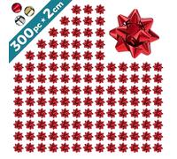 Espirito Rebelde 300 Petits Nœuds Autocollants Décoratifs Rouges 2cm | Cadeaux de Noël et d'anniversaire | Rubans de Noël et d'anniversaire pour Emballage Cadeau