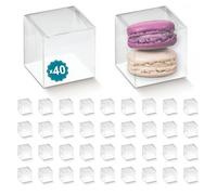Espirito Rebelde 40 Boîtes Carrés en Acétate Transparent 50x50x50 mm | Bonbonnière en Plastique : Dragées, Macarons, Gateaux | Souvenirs et Cadeaux pour Mariages, Baptêmes, Baby Showers, Anniversaire