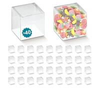 Espirito Rebelde 40 Boîtes Carrés en Acétate Transparent 60x60x60 mm | Bonbonnière en Plastique : Dragées, Macarons, Gateaux | Souvenirs et Cadeaux pour Mariages, Baptêmes, Baby Showers, Anniversaire