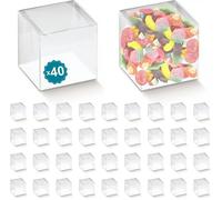 Espirito Rebelde 40 Boîtes Carrés en Acétate Transparent 60x60x60 mm | Bonbonnière en Plastique : Dragées, Macarons, Gateaux