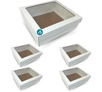 Espirito Rebelde 5 Boîtes Cadeau en Carton Blanc 350x320x105mm avec Fenêtre Transparente | Parfait pour Cadeaux