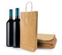 Espirito Rebelde 50 Sacs pour 2 Bouteilles de Vin 18x8x34cm | Design Élégant, Transport Sûr avec Poignées Renforcées | Idéal pour Magasins de Vin, Cadeaux de Noël et Fêtes