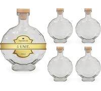 Espirito Rebelde 5x Bouteilles en Verre avec Bouchons en Liège 500ml - Élégance et Modernité en Verre de Haute Qualité