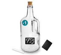 Espirito Rebelde Bouteille en Verre 1750 ml avec Bouchon en Liège | Bonbonne en Verre pour Vin et Plus | Polyvalente : Stockage, Décoration, Cadeaux