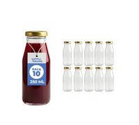 Espirito Rebelde Lot de 10 Bouteilles en Verre Vides de 250 ml avec Couvercle | Bouteilles en Verre pour Jus, Lait, Barbecue, Sauces | Idéales pour Pique-niques, Mariages et Fêtes