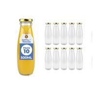 Espirito Rebelde Lot de 10 Bouteilles en Verre Vides de 500 ml avec Couvercle | Bouteilles en Verre pour Jus, Lait, Barbecue, Sauces | Idéales pour Pique-niques, Mariages et Fêtes