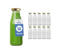 Espirito Rebelde Lot de 10 Bouteilles en Verre Vides de 750 ml avec Couvercle | Bouteilles en Verre pour Jus, Lait, Barbecue, Sauces | Idéales pour Pique-niques, Mariages et Fêtes