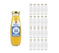 Espirito Rebelde Lot de 20 Bouteilles en Verre Vides de 500 ml avec Couvercle | Bouteilles en Verre pour Jus, Lait, Barbecue, Sauces | Idéales pour Pique-niques, Mariages et Fêtes