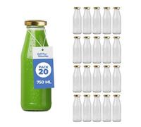 Espirito Rebelde Lot de 20 Bouteilles en Verre Vides de 750 ml avec Couvercle | Bouteilles en Verre pour Jus, Lait, Barbecue, Sauces | Idéales pour Pique-niques, Mariages et Fêtes