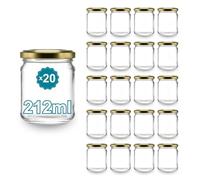 Espirito Rebelde Lot de 20 Pots en Verre Vides 212 ml avec Couvercle - Bocaux pour Confiture, Conserves, Miel et Épices | Cadeau Mariage