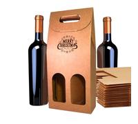 Espirito Rebelde Lot de 25 boîtes en carton marron vide pour 2 bouteilles de vin - Emballage pour bouteille de vin pour cadeaux de Noël