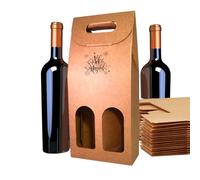 Espirito Rebelde Lot de 25 boîtes en carton marron vide pour 2 bouteilles de vin - Emballage pour bouteille de vin pour cadeaux de Noël