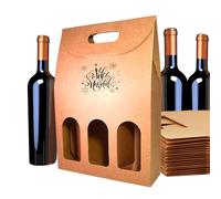 Espirito Rebelde Lot de 25 boîtes en carton marron vide pour 3 bouteilles de vin - Emballage pour bouteille de vin pour cadeaux de Noël